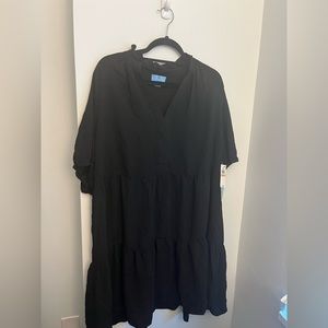 CeCe Black Tiered Ruffle Dress - 20W - NWT